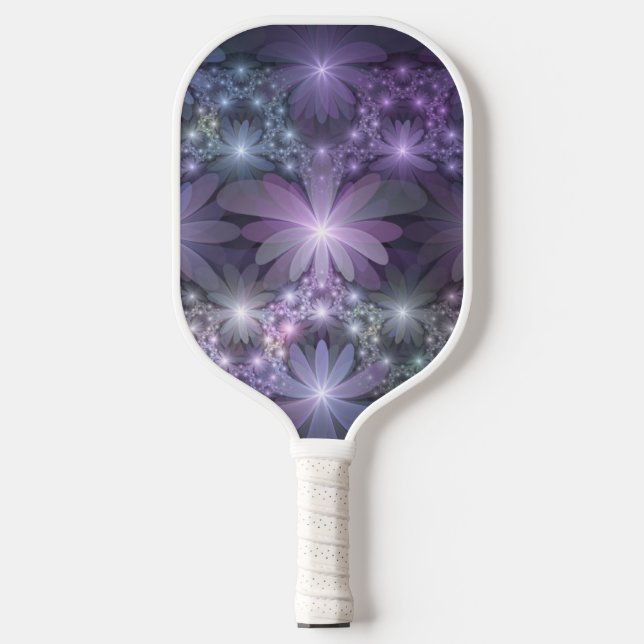 Raquette De Pickleball Lit de fleurs Art Fractal Abstrait tendance brilla (Recto)