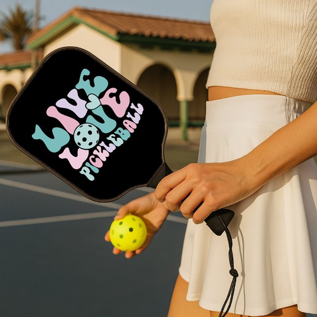 Raquette De Pickleball Live Love Pickleball Pink Aqua Purple (Créateur téléchargé)