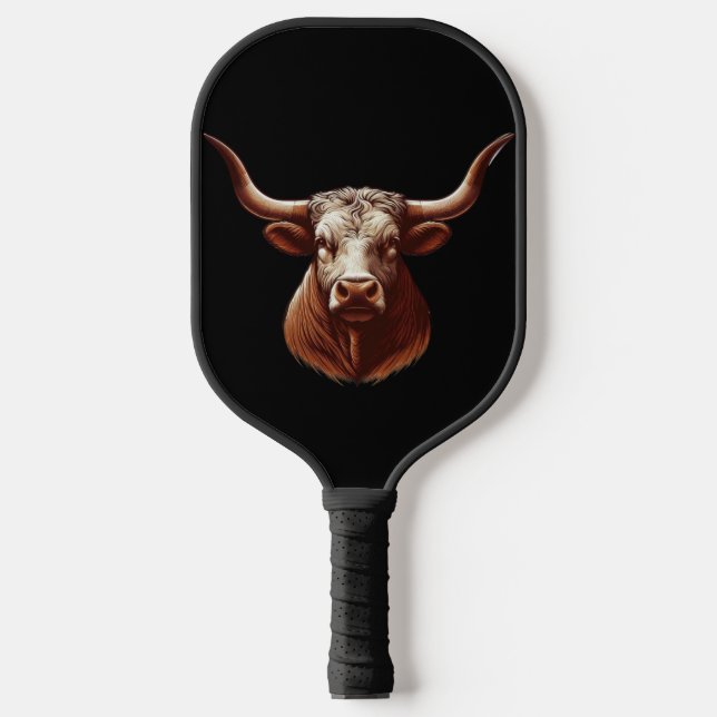 Raquette De Pickleball Llonghorn noir du Texas (Recto)