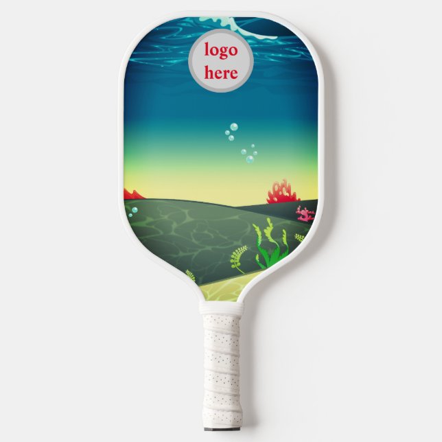 Raquette De Pickleball Logo circulaire professionnel personnalisé avec bl (Recto)