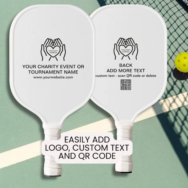 Raquette De Pickleball Logo de collecte de fonds personnalisée, Code QR,  (Créateur téléchargé)