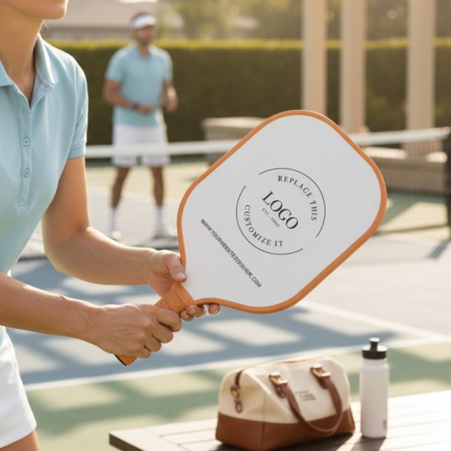 Raquette De Pickleball Logo d'entreprise personnalisé SITE WEB Simple pro (Business logo and website on pickleball paddle)