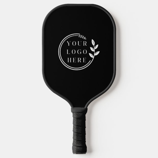 Raquette De Pickleball Logo d'entreprise Simple moderne Noir Entreprise (Recto)