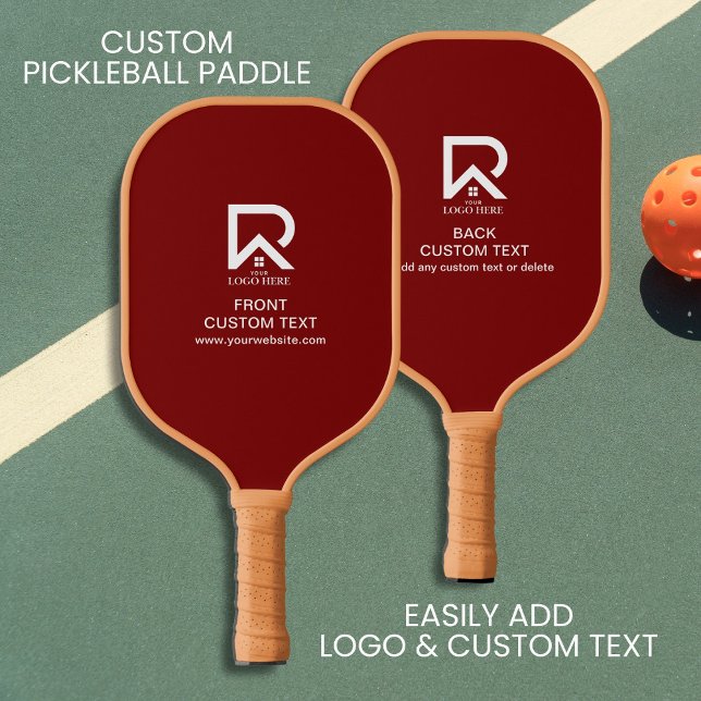 Raquette De Pickleball Logo Et Texte De L'Entreprise Personnalisé (Créateur téléchargé)