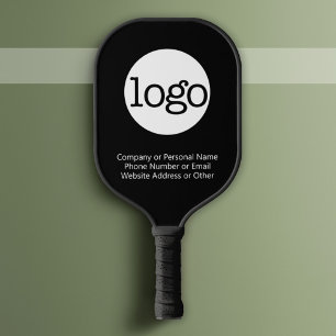 Raquette De Pickleball Logo et texte Office de base CAN EDIT noir