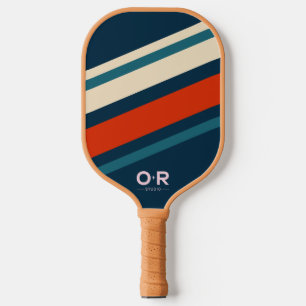 Raquette De Pickleball Logo Retro Rouge Blanc et Bleu