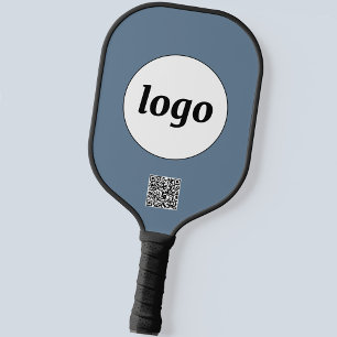 Raquette De Pickleball Logo simple QR Code Business Dusty Grey Blue