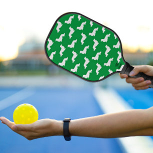 Raquette De Pickleball Longue Cheveux Dachshund Aimer Pickleball Vert