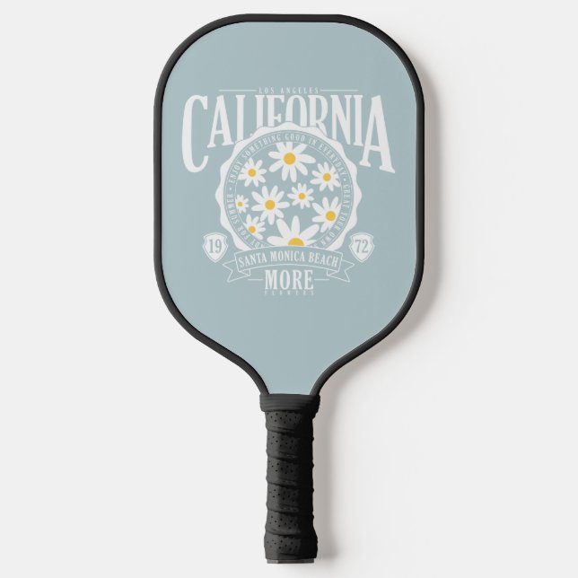 Raquette De Pickleball Los Angeles California Floral Graphic (Recto)