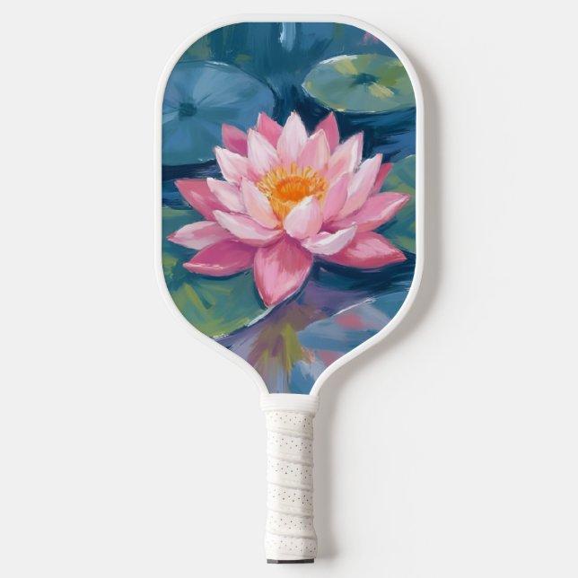 Raquette De Pickleball Lotus Flower Lily Pad Watercolor (Recto)
