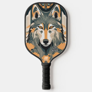Raquette De Pickleball Loup Art Déco Pickleball personnalisé Paddle