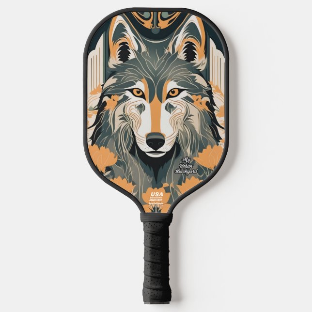 Raquette De Pickleball Loup Art Déco Pickleball personnalisé Paddle (Recto)