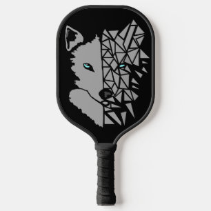 Raquette De Pickleball Loup gris géométrique