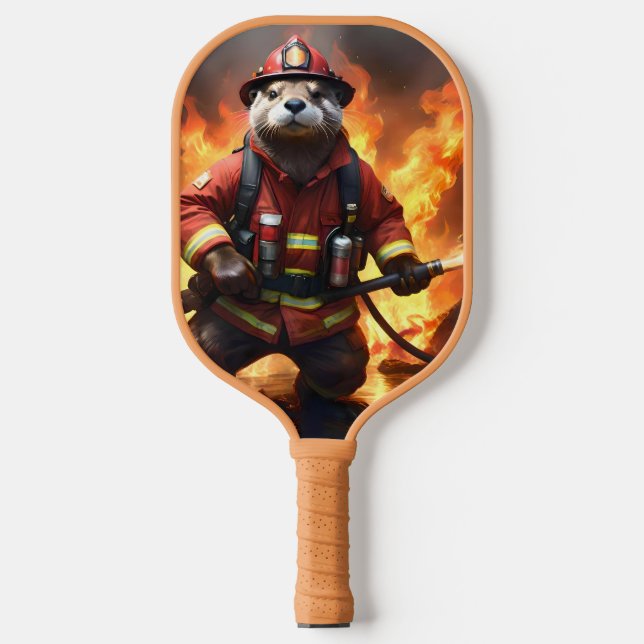 Raquette De Pickleball Loutre Pompiers Contre-Attaquant, (Recto)