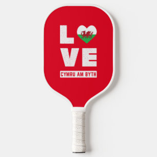 Raquette De Pickleball Love Cymru Am Byth Wales Drapeau Gallois Racines V