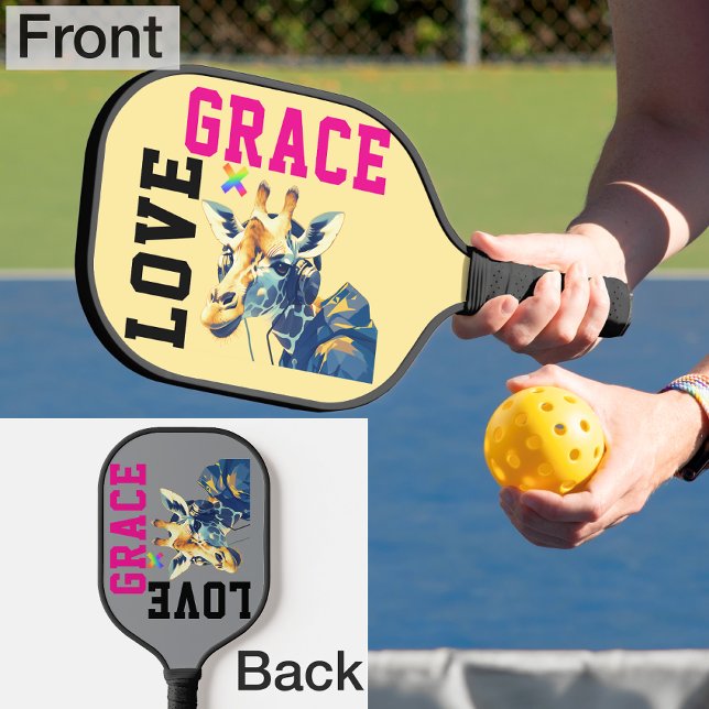 Raquette De Pickleball LOVE × GIRAFFE - Custom (Créateur téléchargé)