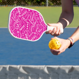 Raquette De Pickleball Love Word Texte multilingue Pickleball Paddle