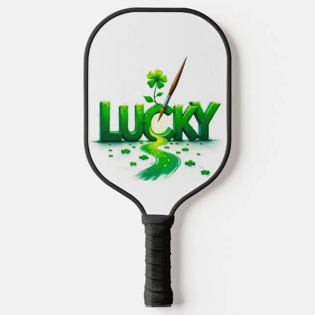 Raquette De Pickleball Lucky Clover Design pour la St. Patrick's Day (Recto)