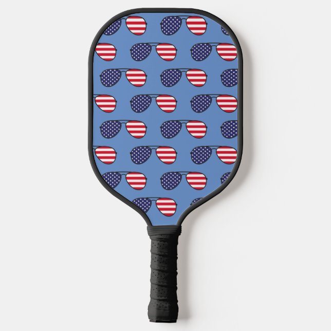 Raquette De Pickleball Lunettes de soleil du drapeau américain (Verso)