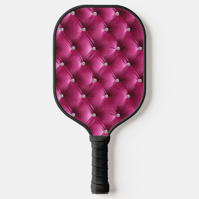 Raquette De Pickleball Luxe Glam Rose Faux Velvet (Recto)