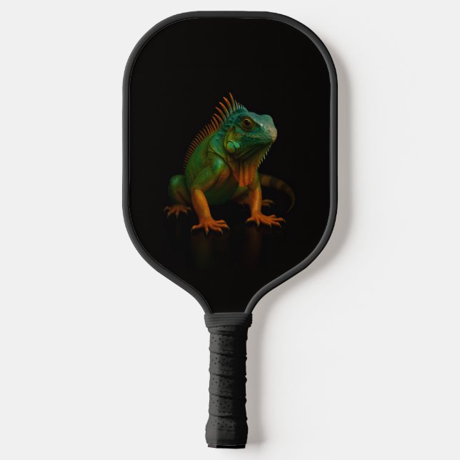 Raquette de Pickleball Luxe Noir 4, Iguane Vert (Verso)