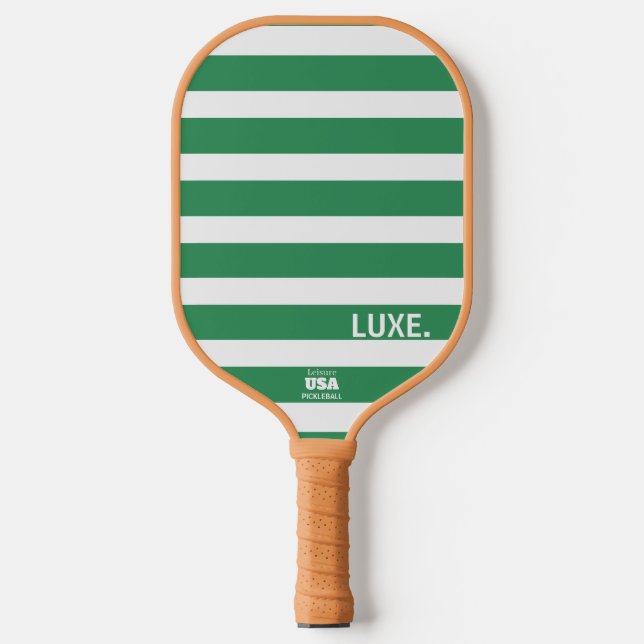 Raquette de Pickleball Luxe Verte Rayée Moderne (Recto)