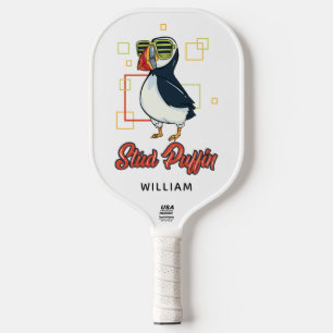 Raquette De Pickleball Macareux Studieux Oiseau Marin Mignon Cadeau Perso