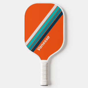 Raquette De Pickleball Maillot de bain rayé de maître-nageur rétro avec n