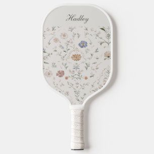 Raquette De Pickleball Maison de campagne fantaisiste beige monogramme fl