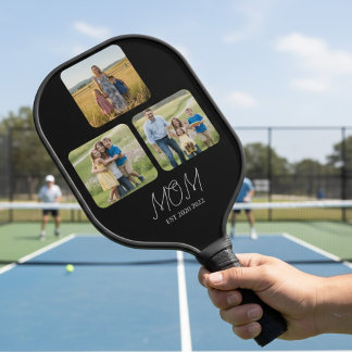 Raquette De Pickleball Maman a établi le script noir 3 Photo