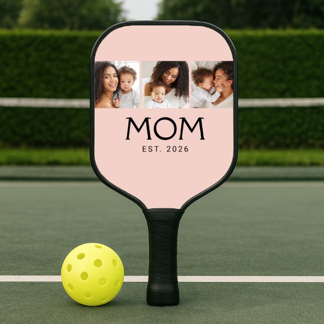 Raquette De Pickleball Maman a établi un script élégant Blush Rose 3 Phot (Créateur téléchargé)