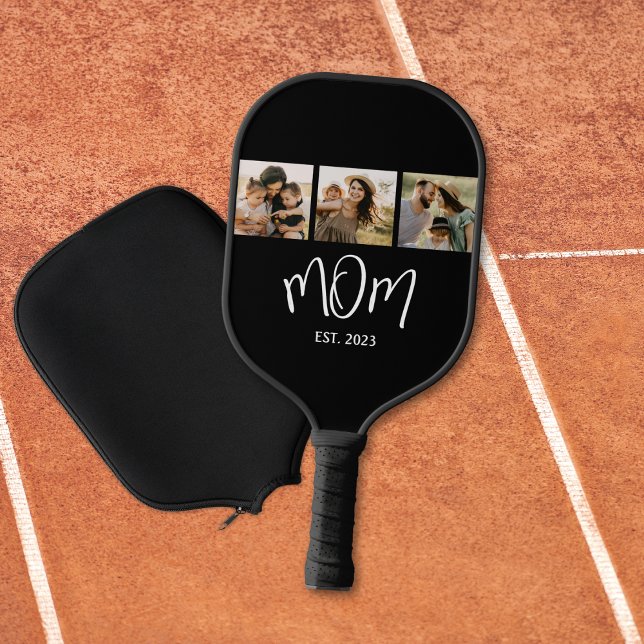 Raquette De Pickleball Maman a établi un script élégant noir 3 Photo (Créateur téléchargé)