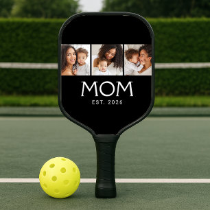 Raquette De Pickleball Maman a établi un script élégant Noir 3 Photo