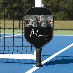 Raquette De Pickleball Maman a établi un script gras moderne noir 3 Photo