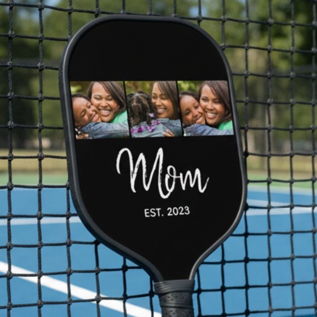 Raquette De Pickleball Maman a établi un script moderne gras noir 3 Photo (Créateur téléchargé)
