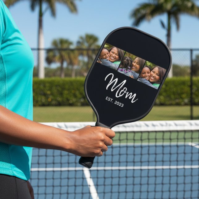 Raquette De Pickleball Maman a établi un script moderne gras noir 3 Photo (Créateur téléchargé)