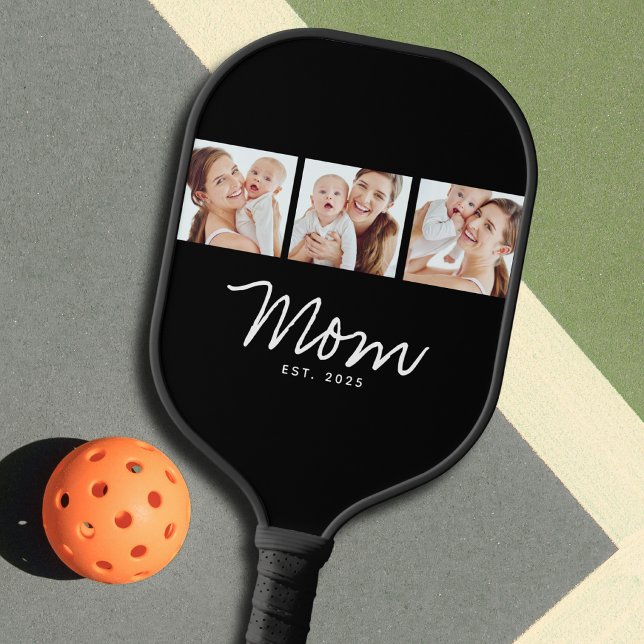 Raquette De Pickleball Maman a établi un script moderne gras noir 3 Photo (Créateur téléchargé)