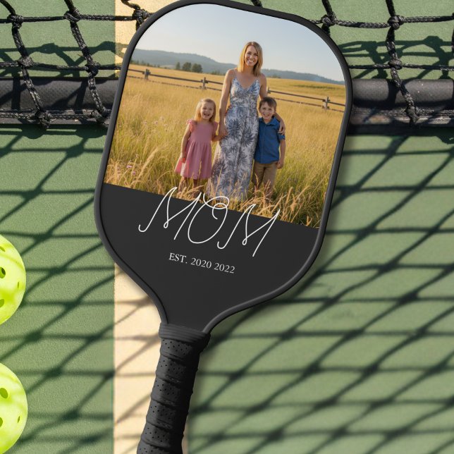 Raquette De Pickleball Maman a établi un script moderne photo noir (Créateur téléchargé)