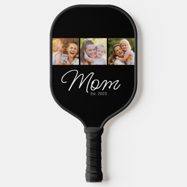 Raquette De Pickleball Maman a établi un script noir 3 Photo (Recto)