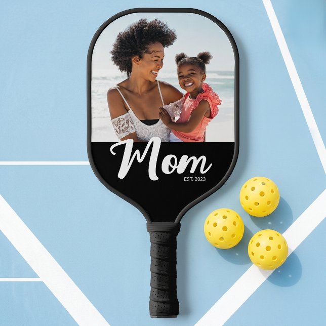 Raquette De Pickleball Maman a établi un script photo amusant (Mom Established Fun Script Photo Pickleball Paddle)
