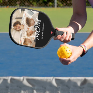 Raquette De Pickleball Maman a établi une photo de cœur de script amusant