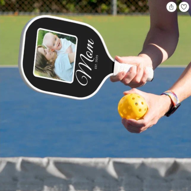Raquette De Pickleball Maman Script Noir 2 Photos Établies (Créateur téléchargé)