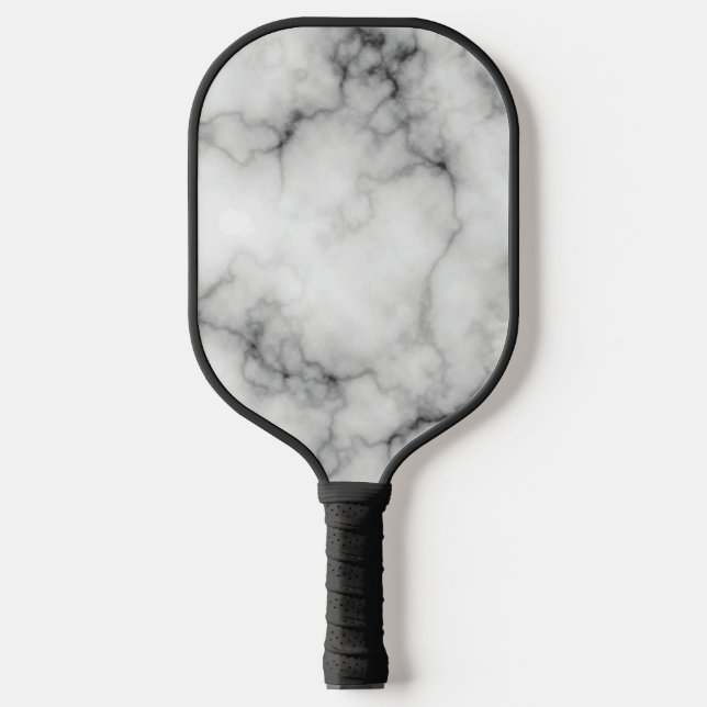 Raquette De Pickleball Marbre blanc et noir simulé (Recto)