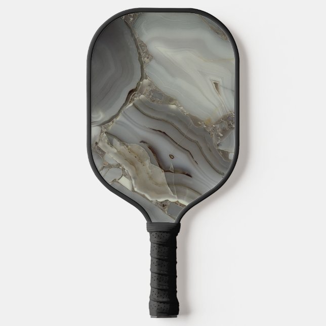Raquette De Pickleball Marbre gris avec Veine or (Recto)