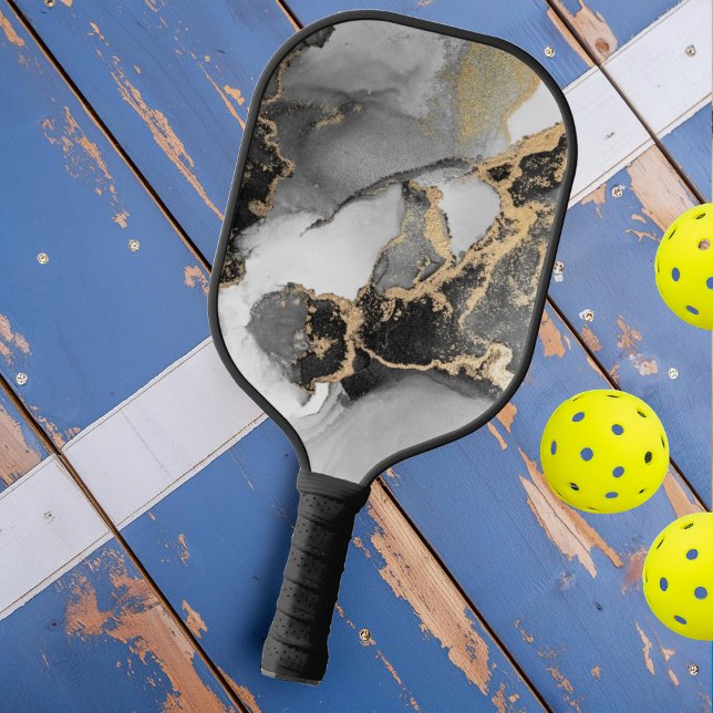 Raquette De Pickleball Marbre Silver & Gold (Créateur téléchargé)