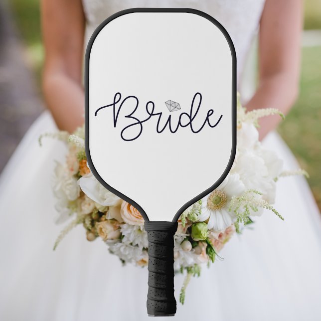 Raquette De Pickleball Mariée Pickleball / Script Chic Diamond Black (Créateur téléchargé)