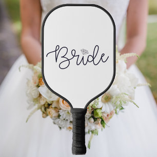 Raquette De Pickleball Mariée Script Diamant Moderne Tendance 