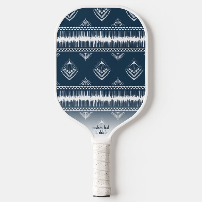 Raquette De Pickleball Marine Bleu Boho Chic Fringe Motif Texte Personnal (Recto)