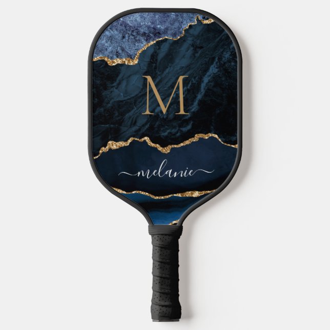 Raquette De Pickleball Marine Blue Gold Personnalisé Pickleball Paddle Ca (Recto)
