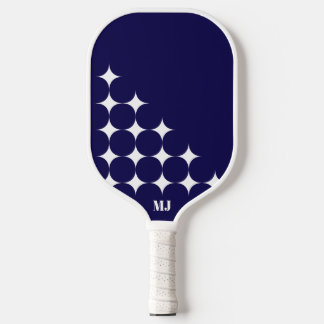 Raquette De Pickleball Marine Blue Stars Initiales Style moderne